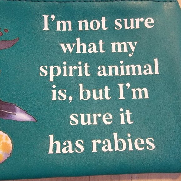 Funny Cosmetic‎ Bag Ever Ellis My Spirit Animal Has Rabies NWOT - Picture 2 of 6